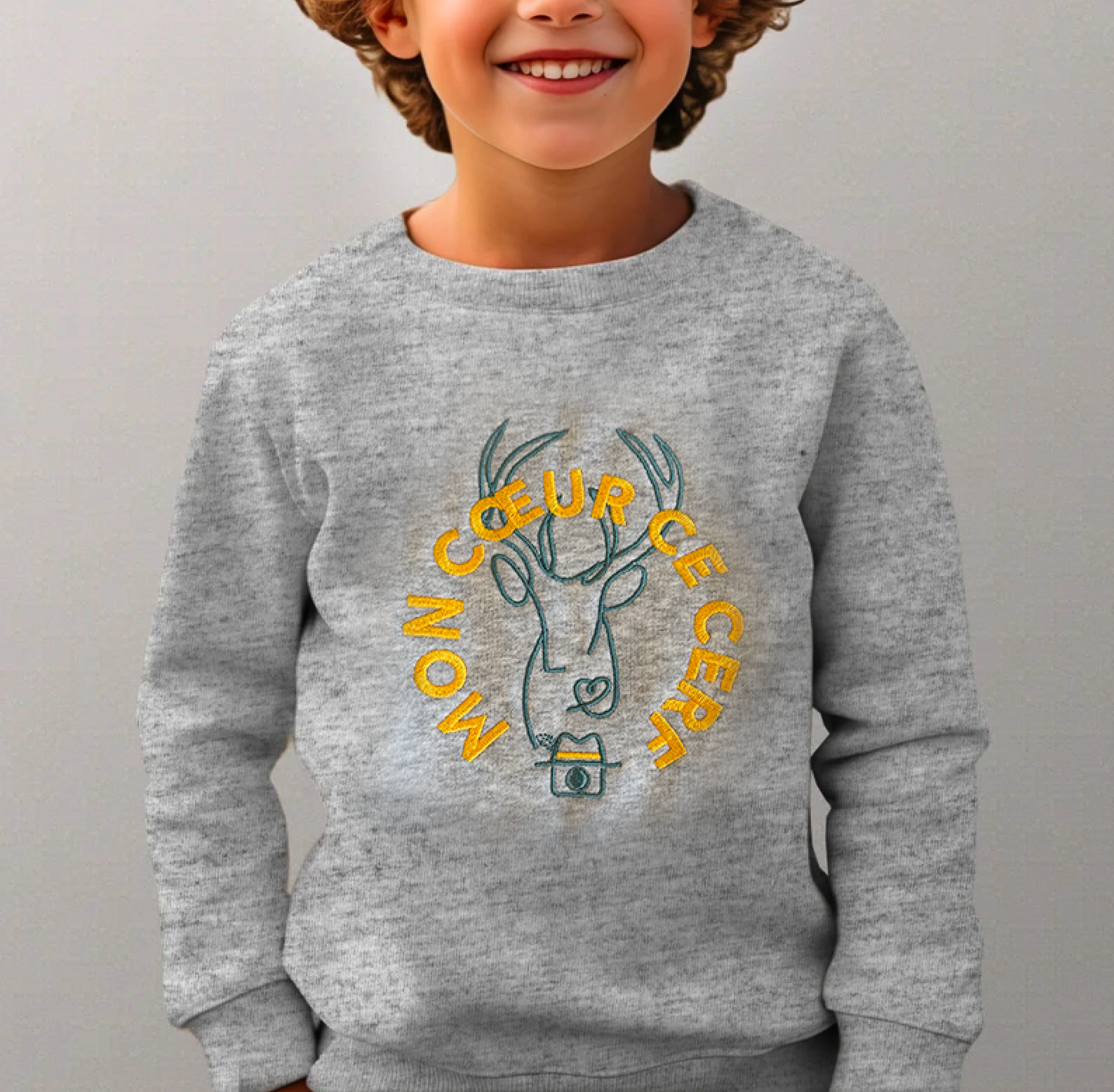 KIDS - SWEATY -  MON CŒUR CE CERF