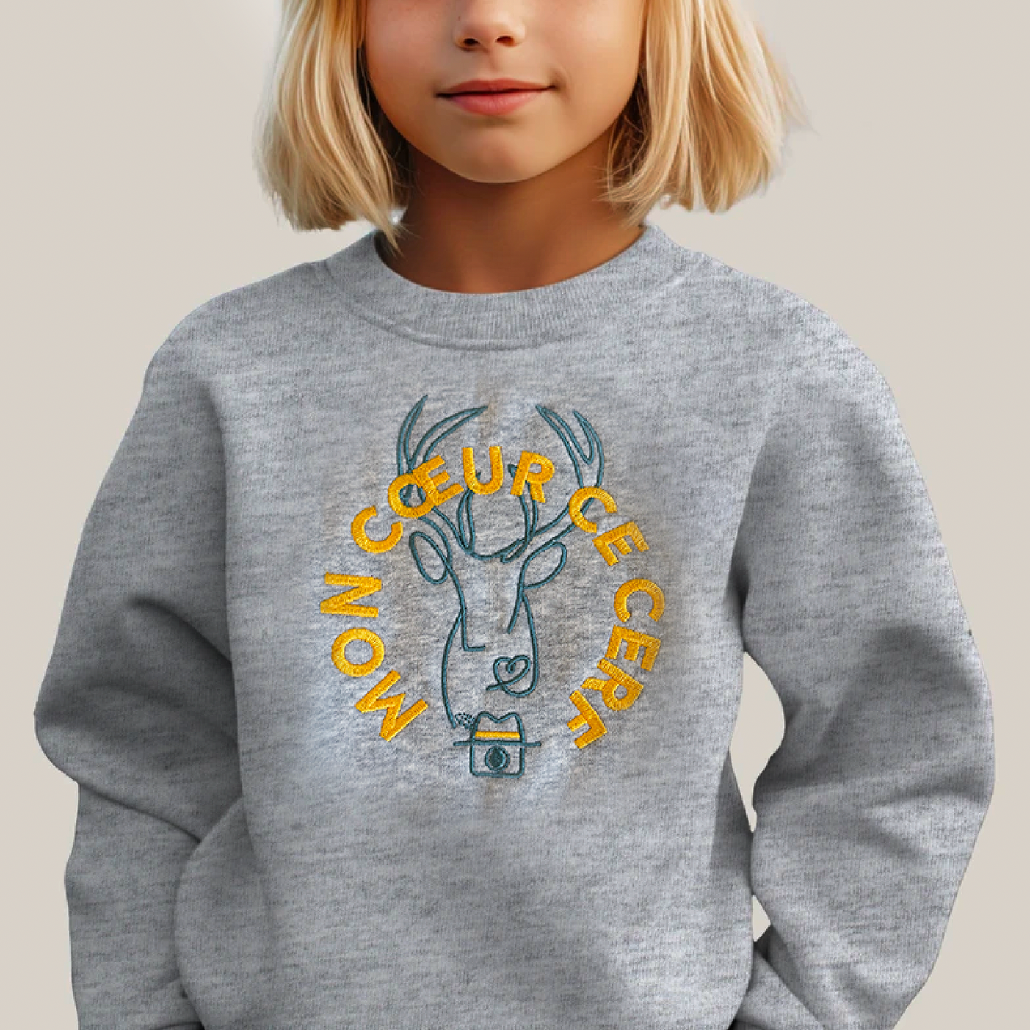 KIDS - SWEATY -  MON CŒUR CE CERF