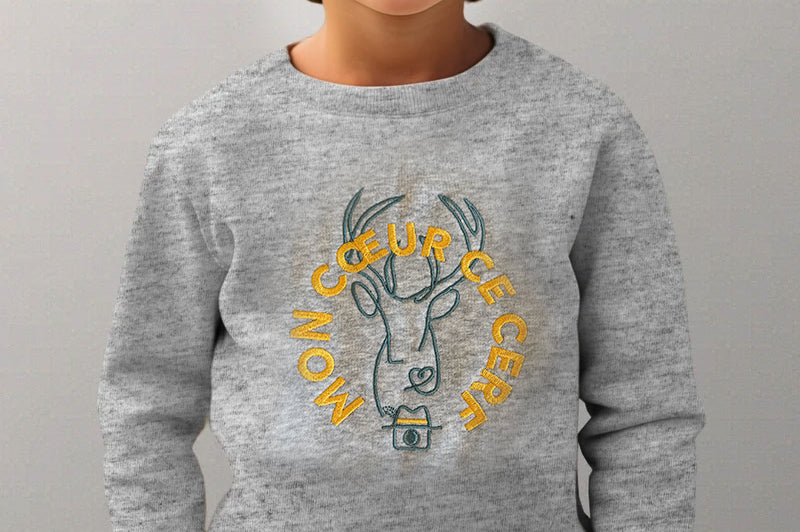 KIDS - SWEATY -  MON CŒUR CE CERF