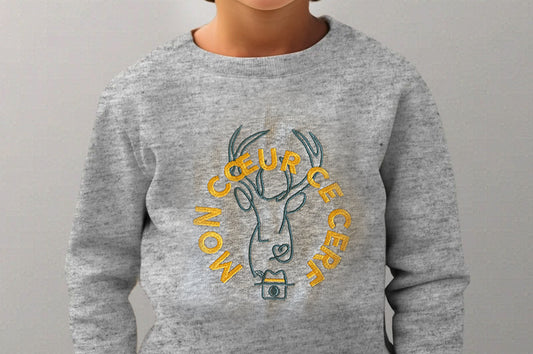 KIDS - SWEATY -  MON CŒUR CE CERF